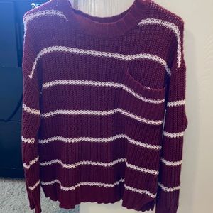 Striped sweater with front pocket